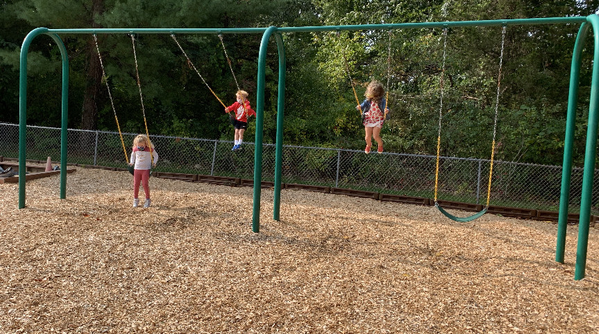 kids on swings