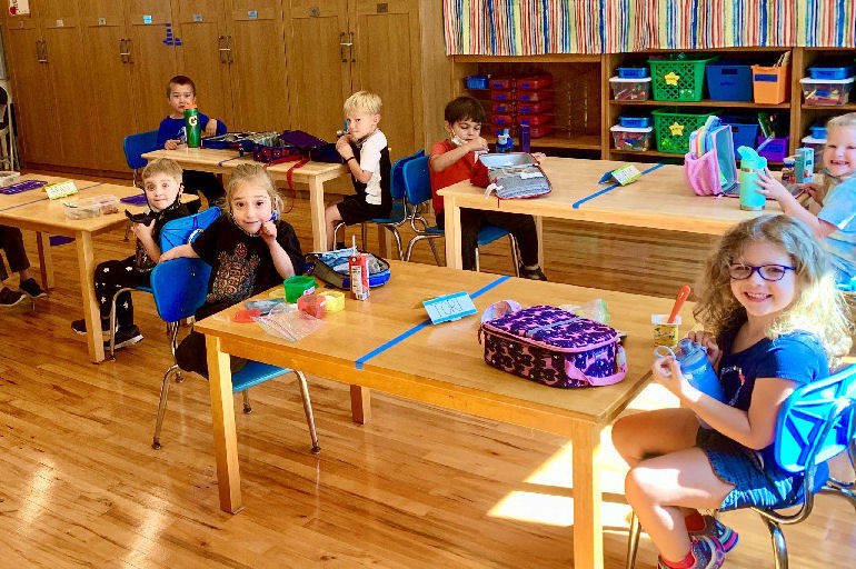 PreK at lunch